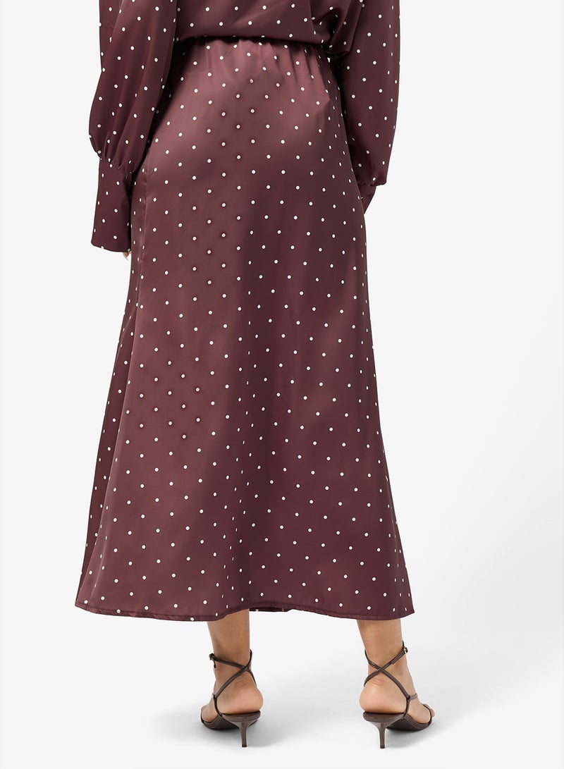 Ginger Satin Polka Dot Skirt - Image 3